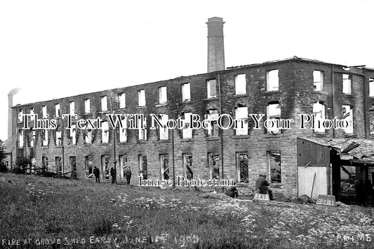 YO 4115 - Fire At Grove Shed, Earby, Yorkshire 1905