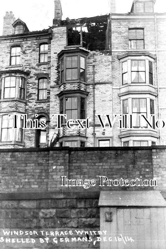 YO 4150 - Windsor Terrace WW1 German Bombardment, Whitby, Yorkshire 1914