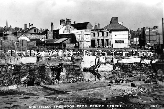 YO 426 - The Moor From Prince Street, Sheffield, Yorkshire WWII Blitz Bomb Damage