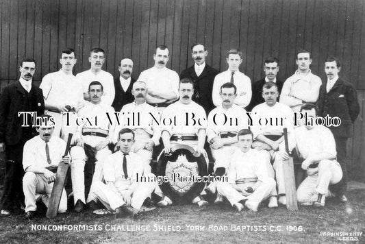 YO 4507 - York Road Baptists Cricket Team, Leeds, Yorkshire 1906
