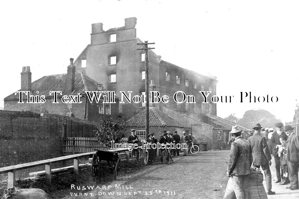 YO 4531 - Ruswarp Mill Fire Near Whitby, Yorkshire 1911