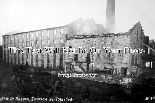 YO 454 - Fire At Silk Mill, Skipton, Yorkshire 1908