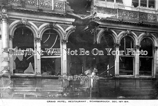 YO 4594 - Scarborough Grand Hotel Restaurant 1914 Bombardent, Yorkshire WW1