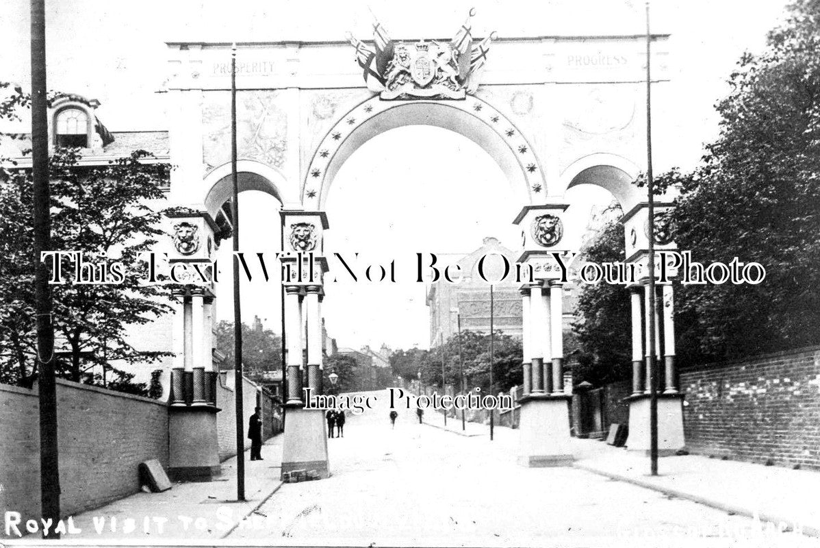 YO 4663 - Royal Visit, Glossop Road Arch, Sheffield, Yorkshire 1905