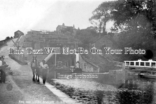 YO 4854 - Five Rise Locks & Lockhouse, Bingley, Bradford, Yorkshire c1906