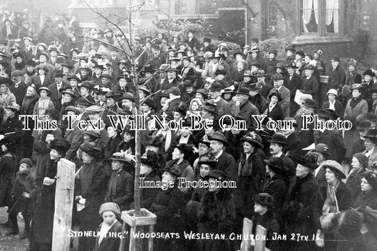 YO 5124 - Laying Foundation Stone Woodseats Wesleyan Church, Yorkshire 1916