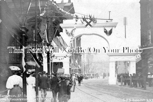 YO 5246 - Commercial Street Decorated, Royal Visit, Sheffield, Yorkshire 1905