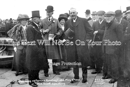 YO 5261 - Opening Of Ferens Boating Lake, Hull, Yorkshire 1913