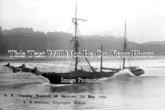 YO 5287 - SS Ovenbeg Shipwreck, Saltburn, Yorkshire 1924
