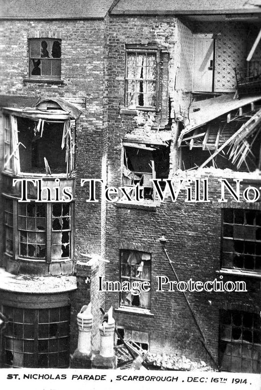 YO 5993 - St Nicholas Parade, Scarborough Bombardment, Yorkshire WW1