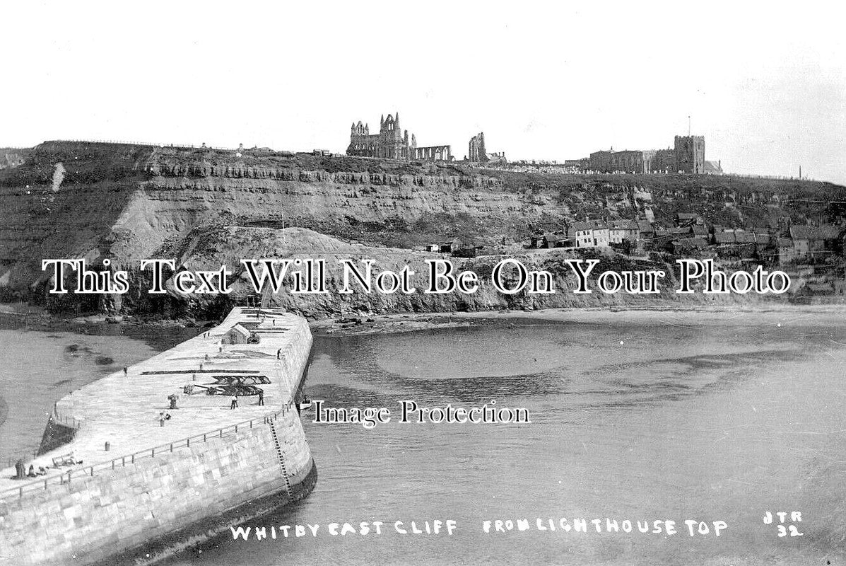 YO 6092 - Whitby East Cliff From Lighthouse Top, Yorkshire