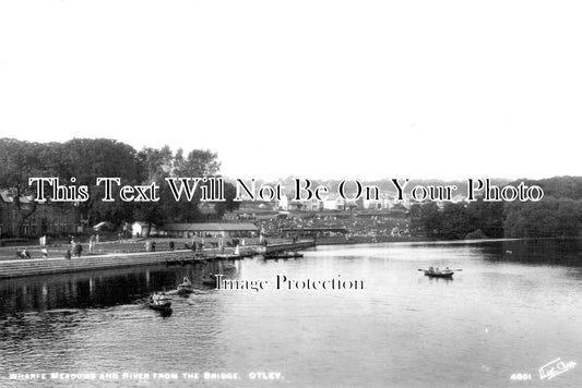 YO 6186 - Wharfe Meadows & River From Otley Bridge, Yorkshire