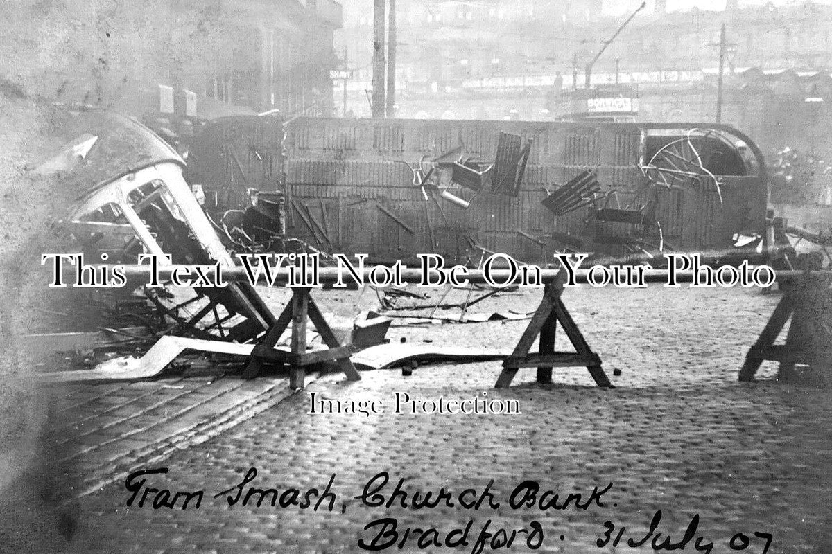 YO 6193 - Tram Smash, Church Bank, Bradford, Yorkshire 1907