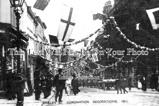 YO 6228 - Darley Street Coronation Decorations, Yorkshire 1911