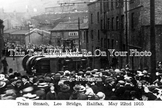 YO 6285 - Tram Smash, Lee Bridge, Halifax, Yorkshire 1915