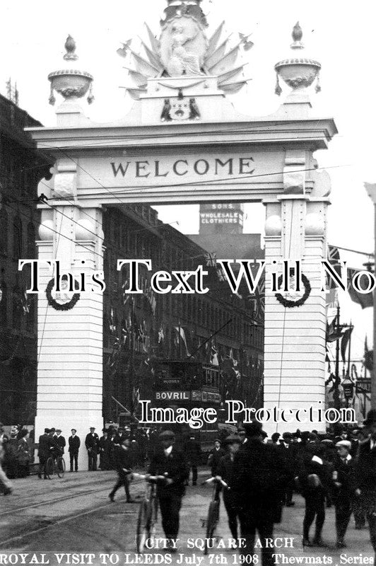 YO 6292 - City Square Arch, Royal Visit To Leeds, Yorkshire 1908