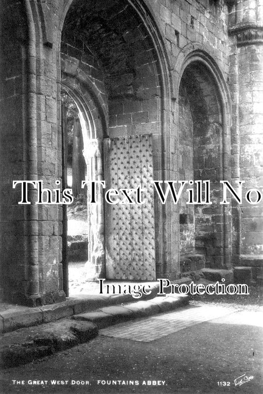 YO 6317 - The Great West Door, Fountains Abbey, Yorkshire