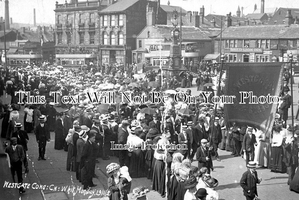 YO 6393 - Westgate Cong Church Parade, Heckmondwike, Yorkshire 1911