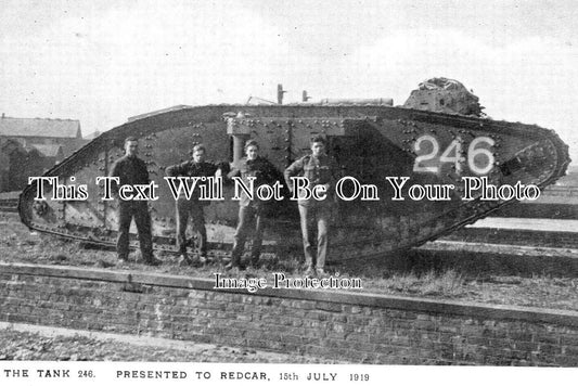YO 6503 - The Tank 246, Redcar, WW1 Tank, Yorkshire 1919