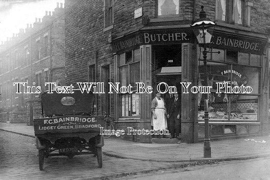 YO 6532 - Bainbridge Butcher Shop, Lidget Green, Bradford, Yorkshire c1920