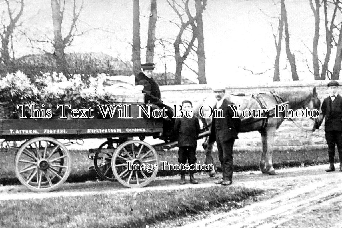 YO 6607 - Aitken Florist Horse & Cart, Kirkleatham Gardens, Yorkshire c1908