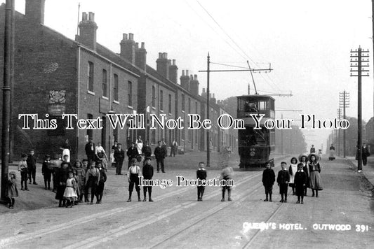 YO 6608 - Queens Hotel & Tram, Outwood, Wakefield, Yorkshire