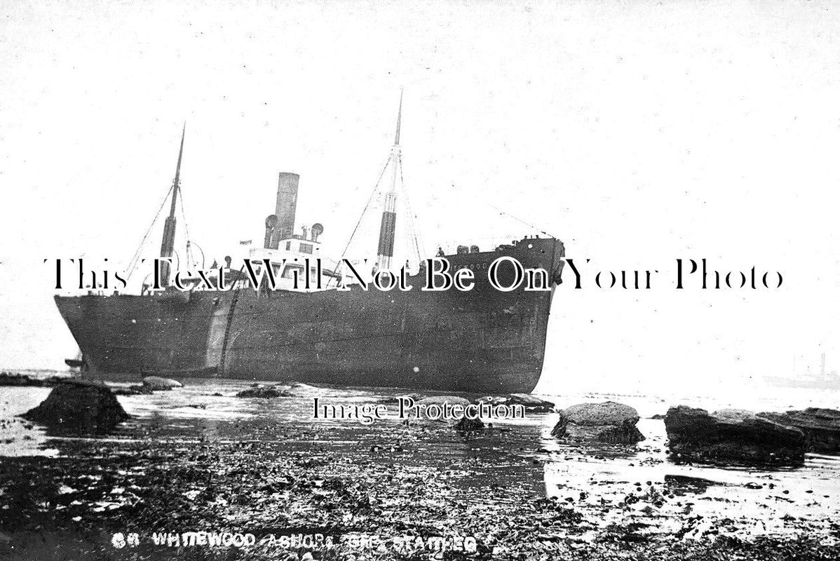 YO 6679 - SS Whitewood Ashore Off Staithes, Yorkshire c1907