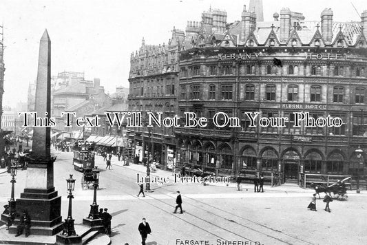 YO 670 - Albany Hotel, Fargate, Sheffield, Yorkshire c1905