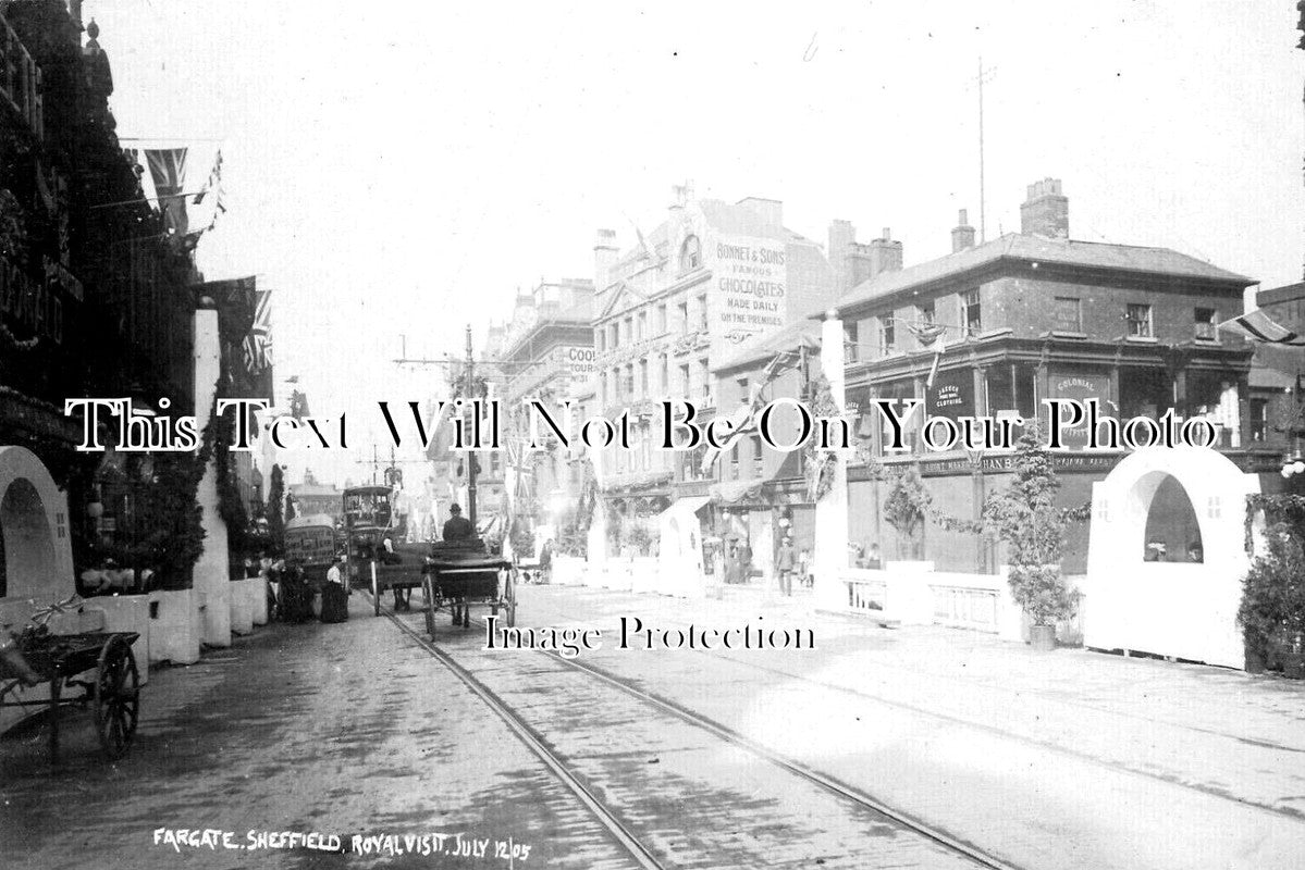 YO 6859 - Royal Visit, Fargate, Sheffield, Yorkshire c1905