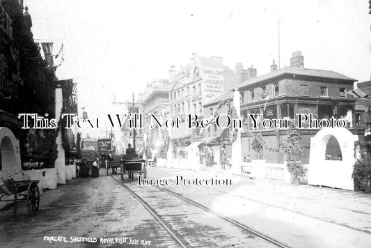 YO 6859 - Royal Visit, Fargate, Sheffield, Yorkshire c1905