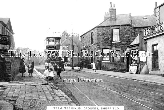YO 6919 - Tram Terminus, Crookes, Sheffield, Yorkshire c1911