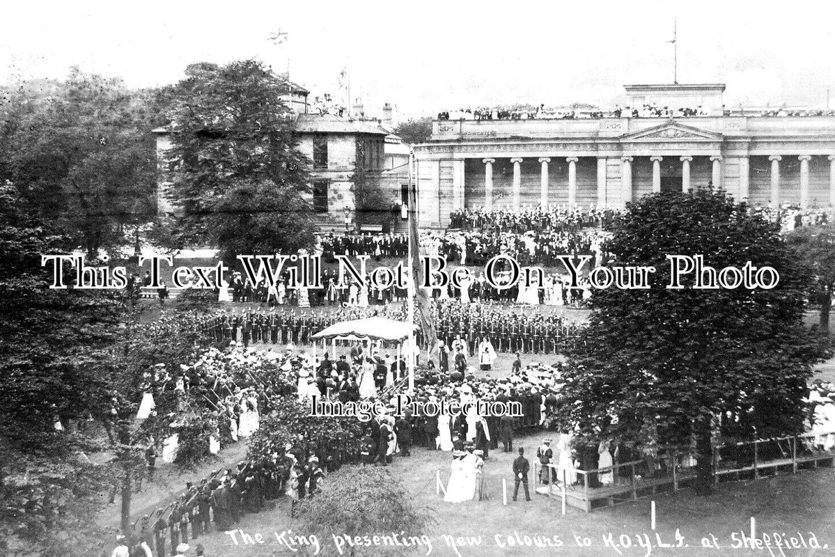 YO 7110 - King Presenting Colours To KOYLI, Sheffield, Yorkshire 1905