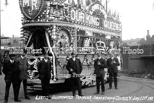 YO 7193 - Leeds Illuminated Tramcar, George V Celebrations, Yorkshire 1911