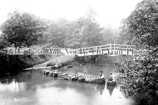YO 7252 - Stepping Stones & Bridge, River Don, Wortley, Sheffield, Yorkshire c1906