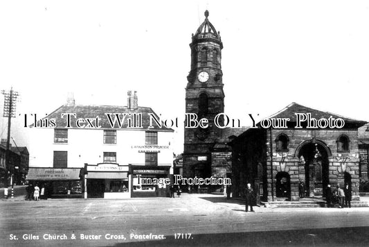 YO 7279 - St Giles Church & Butter Cross, Pontefract, Yorkshire