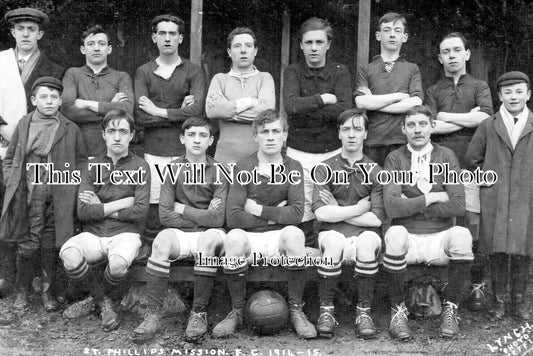 YO 7389 - St Phillips Mission Football Club Team, Sheffield, Yorkshire 1914