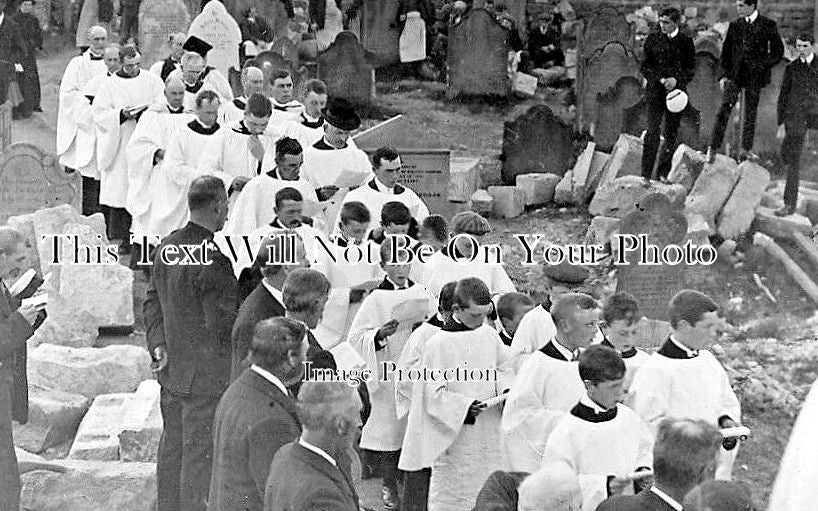 YO 7538 - Foundation Stone Laying At Lythe Church, Yorkshire c1910