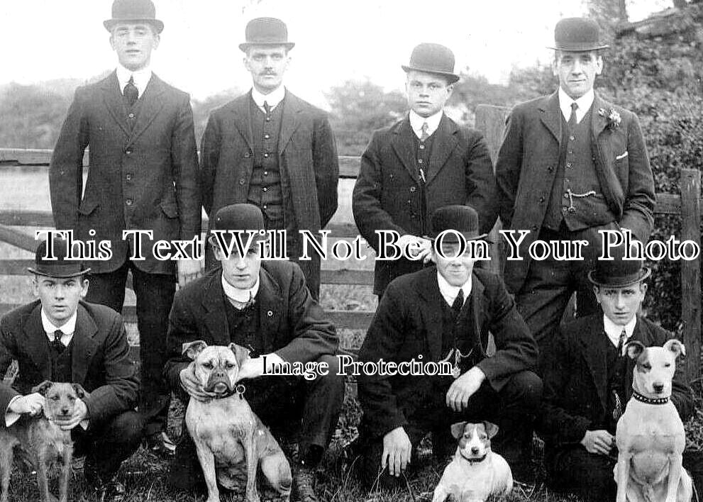 YO 7628 - Methley Men & Their Dogs, Leeds, Yorkshire c1909