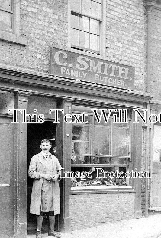 YO 7643 - C Smith Family Butcher, Ripon, Yorkshire c1924
