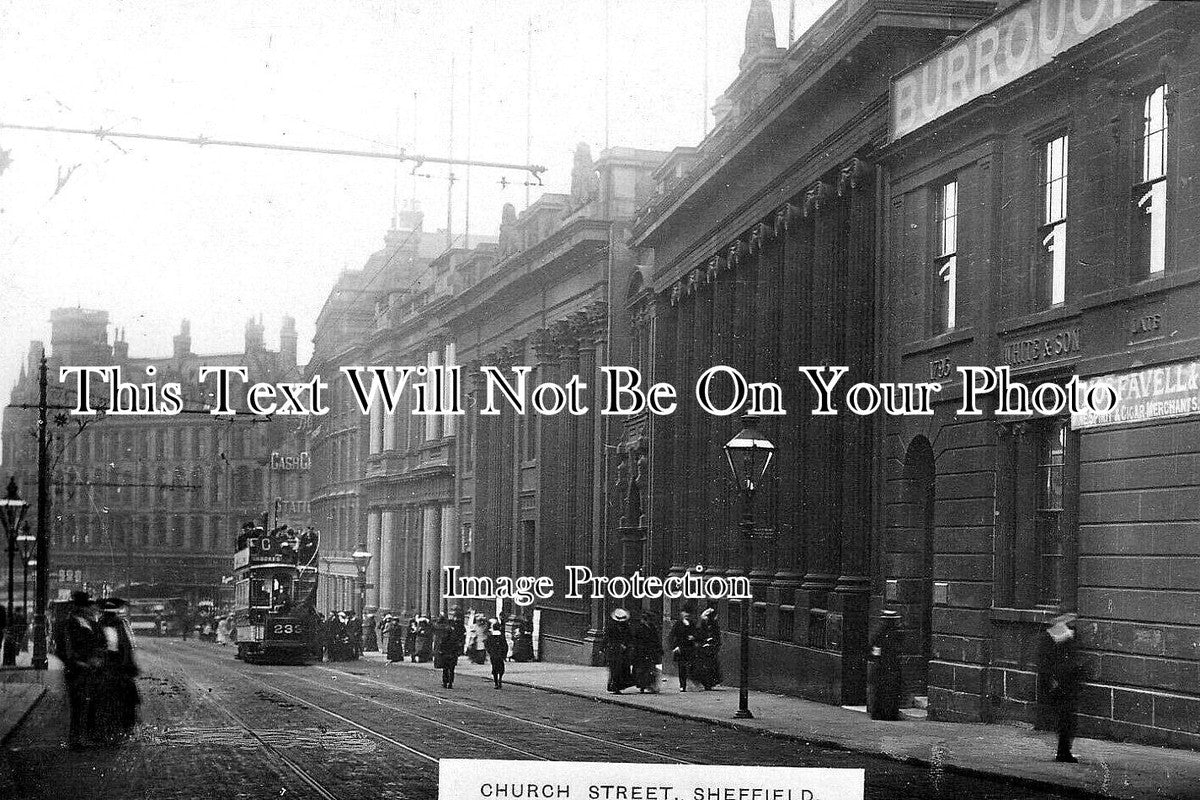 YO 7692 - Church Street, Sheffield, Yorkshire c1912