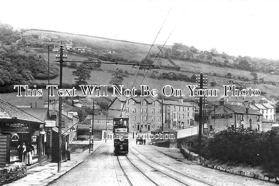 YO 8096 - Tram At Stump Cross, Halifax, Yorkshire c1919