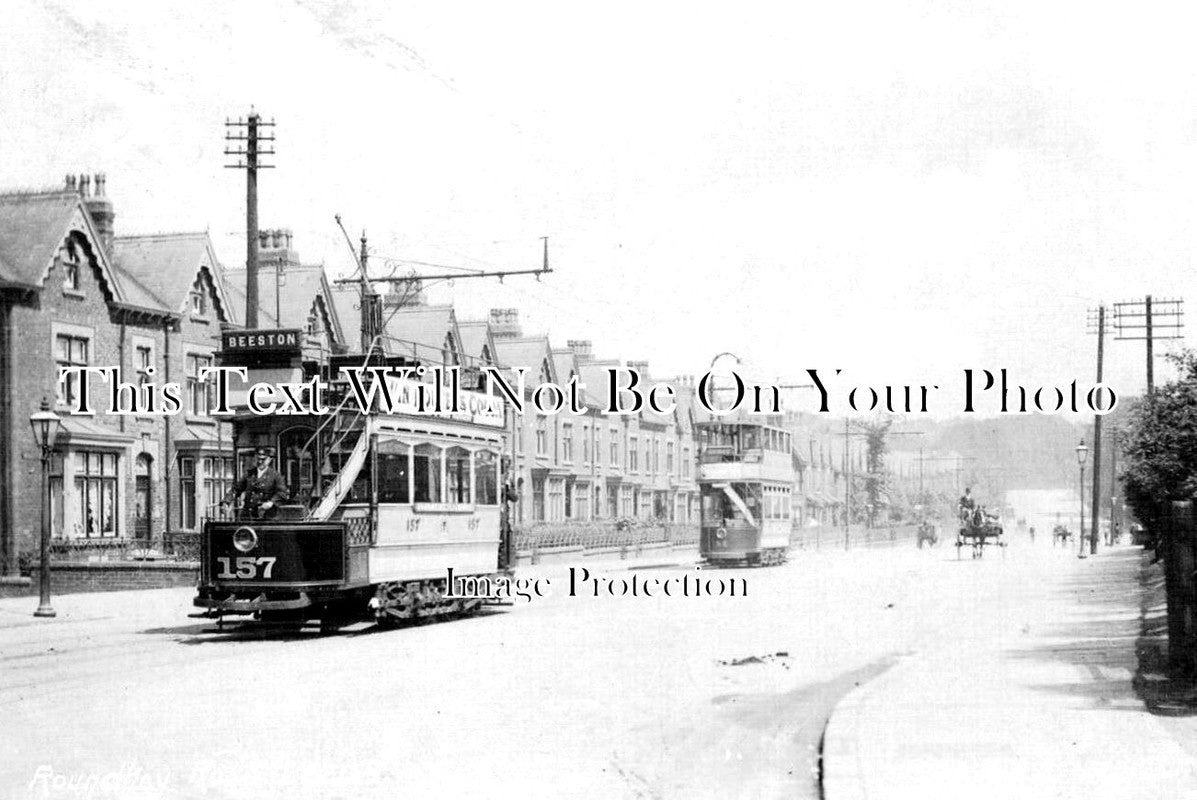 YO 8576 - Beeston Tram, Roundhay Road, Leeds, Yorkshire 1906