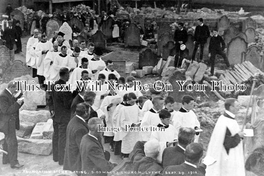 YO 8618 - Foundation Stone Laying, St Oswalds Church, Lythe, Yorkshire