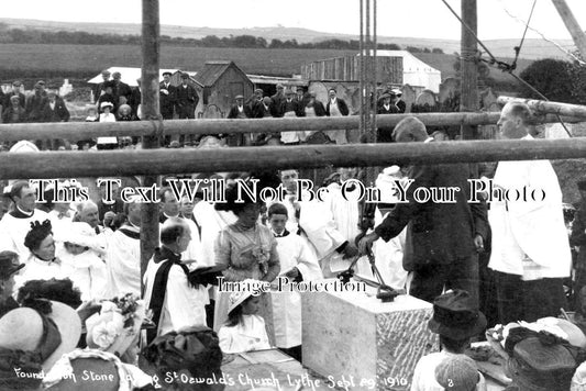 YO 8703 - Stone Laying, St Oswalds Church, Lythe, Yorkshire