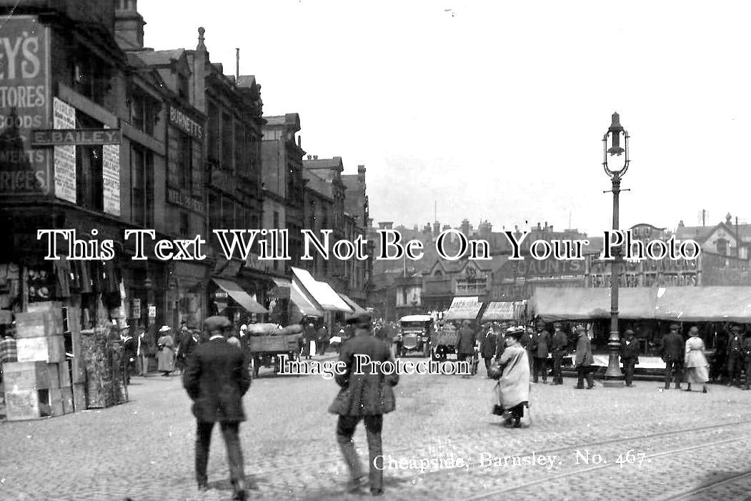 YO 8879 - Cheapside & Market, Barnsley, Yorkshire c1920