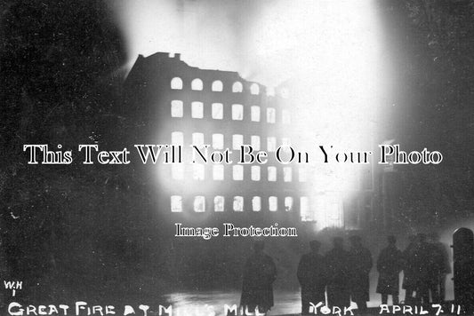 YO 8967 - Great Fire At Mills Mill, York, Yorkshire 1911