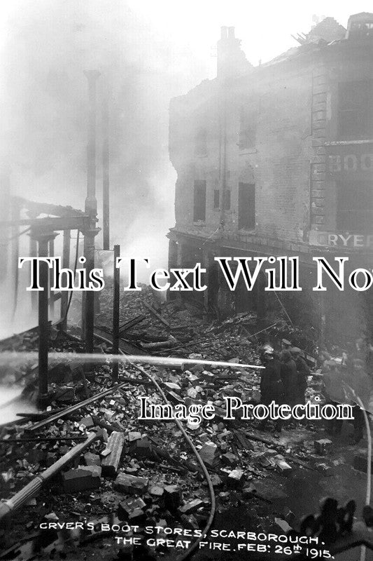 YO 9079 - Cryers Boot Stores Fire, Scarborough, Yorkshire 1915