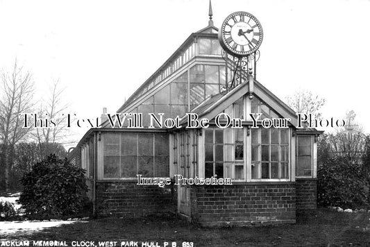 YO 9250 - Acklam Memorial Clock, West Park, Hull, Yorkshire c1907