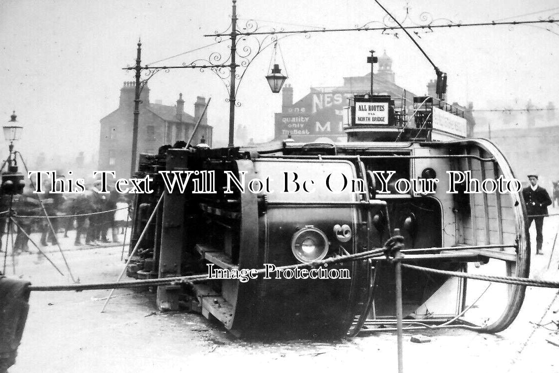 YO 9435 - Halifax Tram Crash Accident, North Bridge, Yorkshire 1906