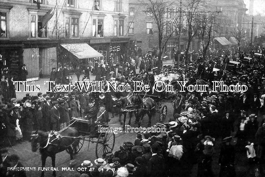 YO 9790 - Fishermens Funeral, Russian Outrage, Hull, Yorkshire 1904